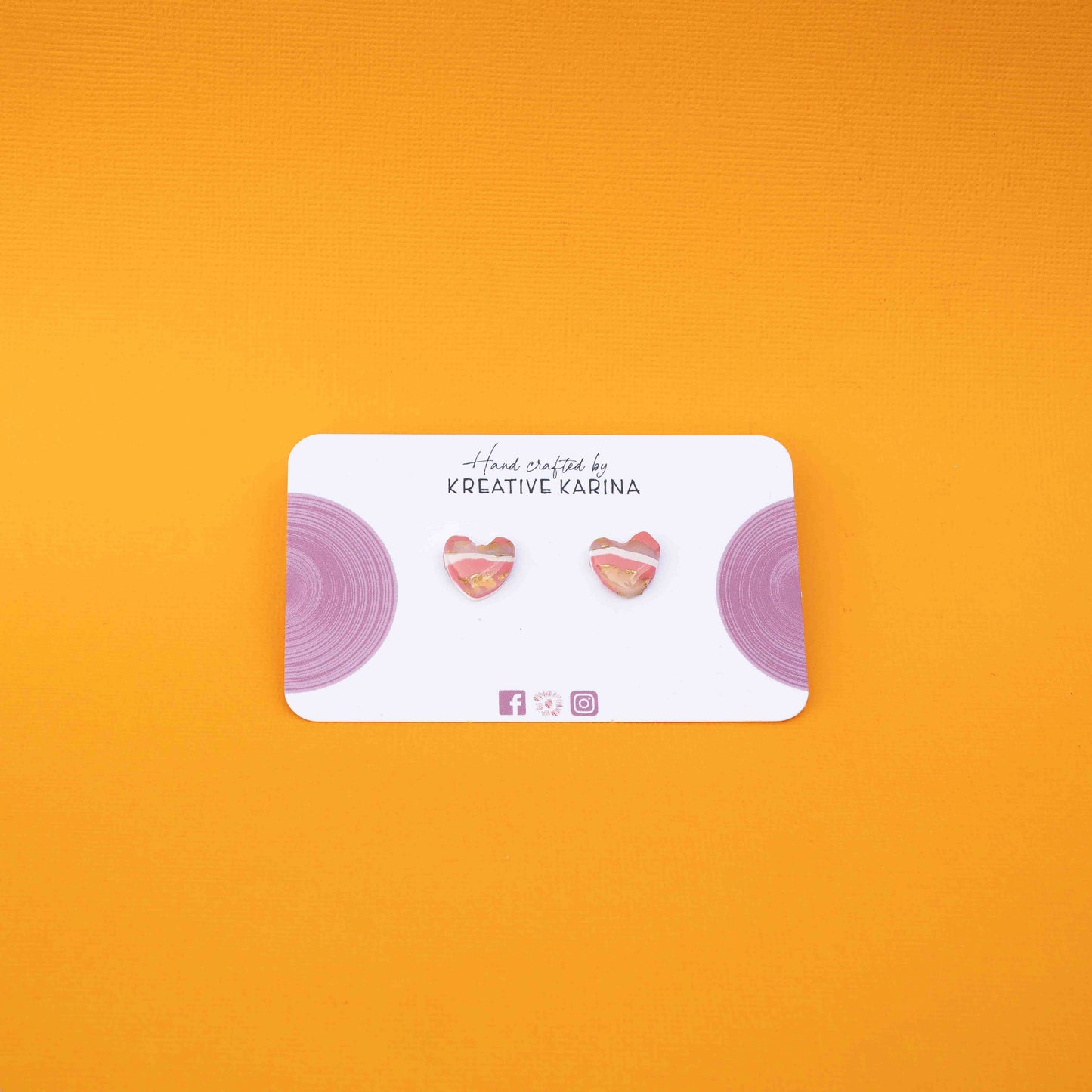 Polymer clay heart studs (SOLD OUT)