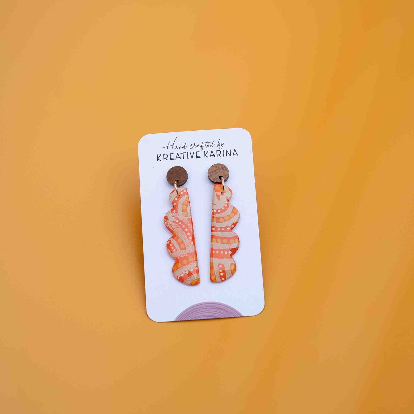 Hand Painted Resin Dangle Studs