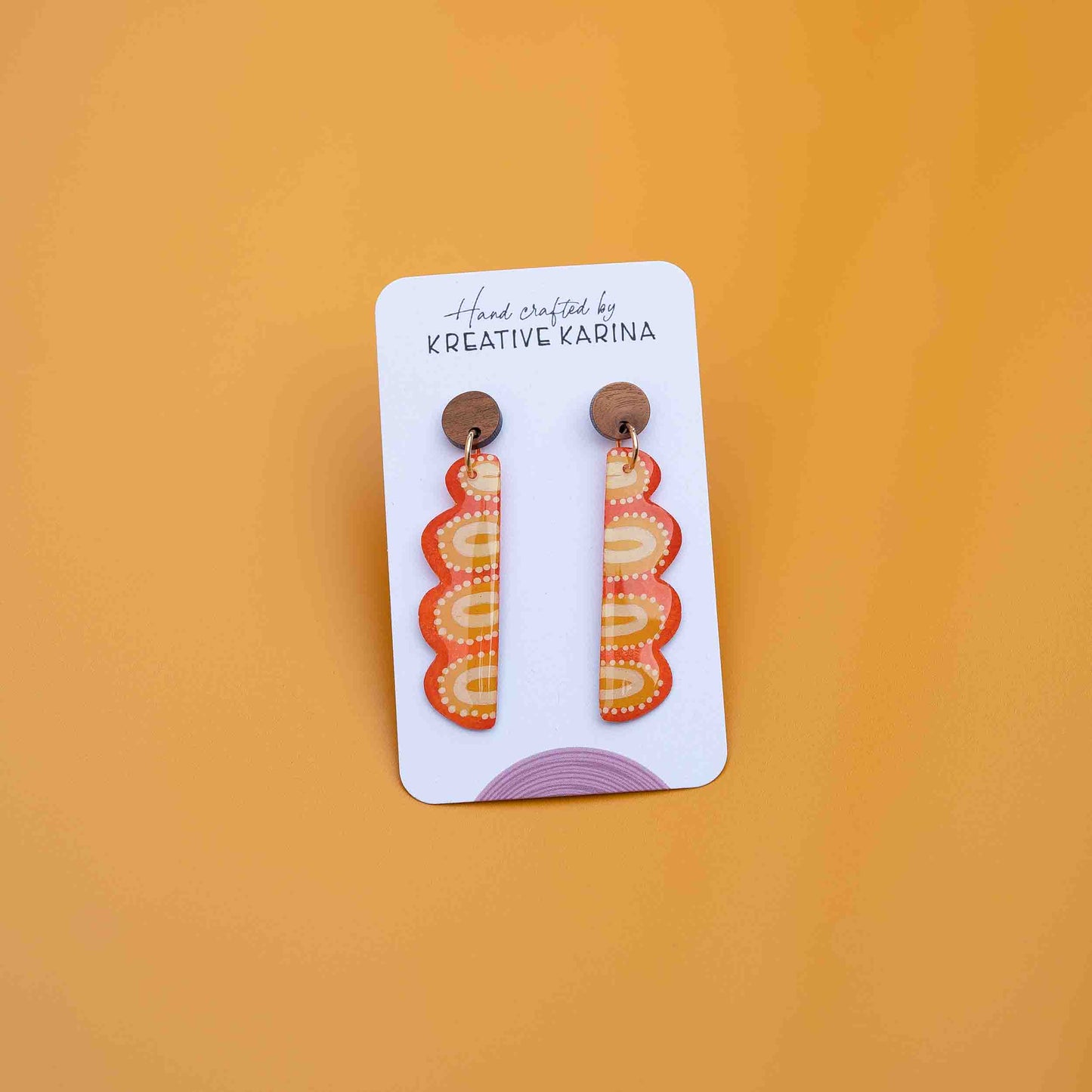 Hand Painted Resin Dangle Studs