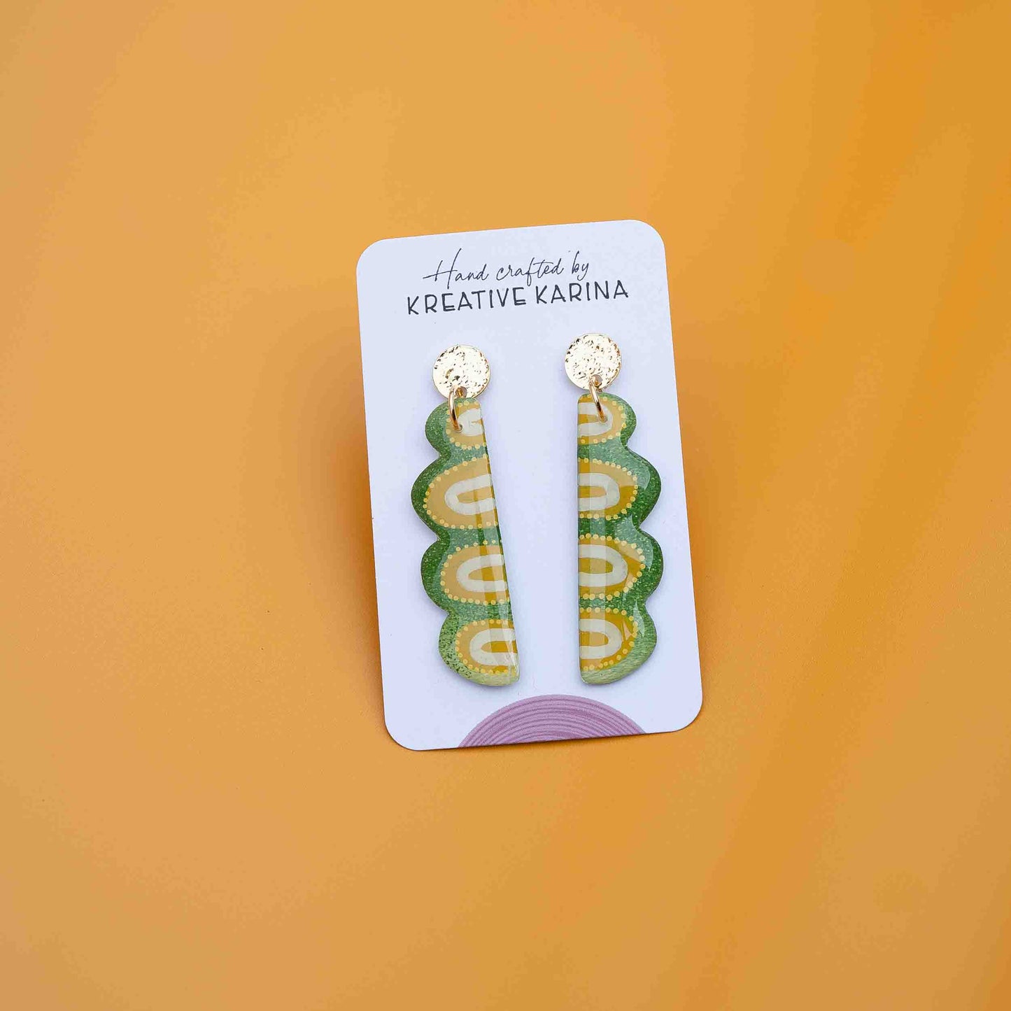 Hand Painted Resin Dangle Studs