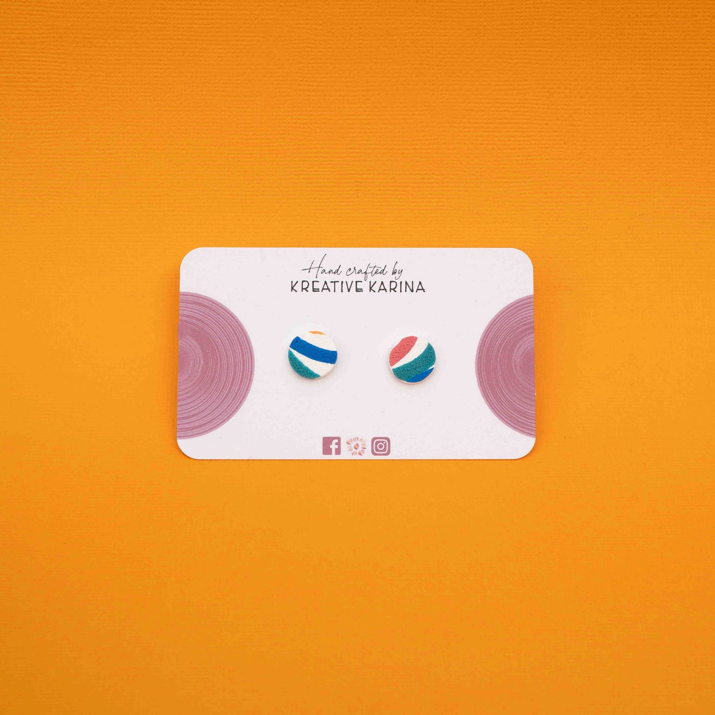 Polymer clay circle studs