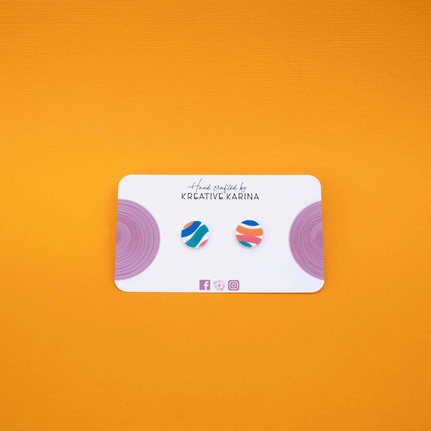 Polymer clay circle studs