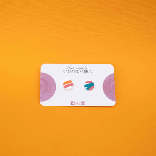 Polymer clay circle studs