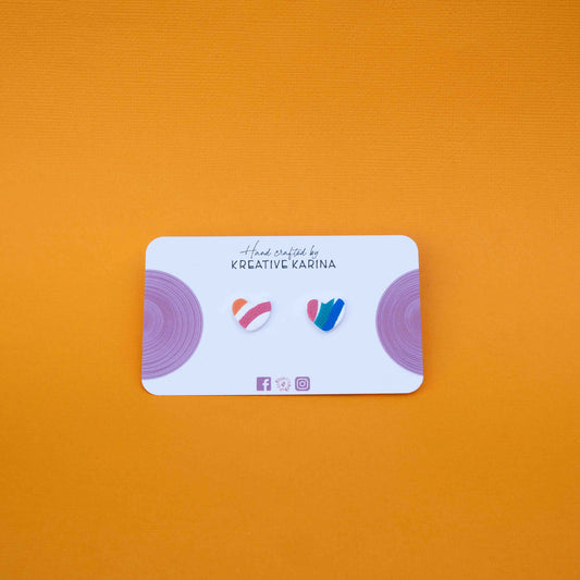 Polymer clay heart studs