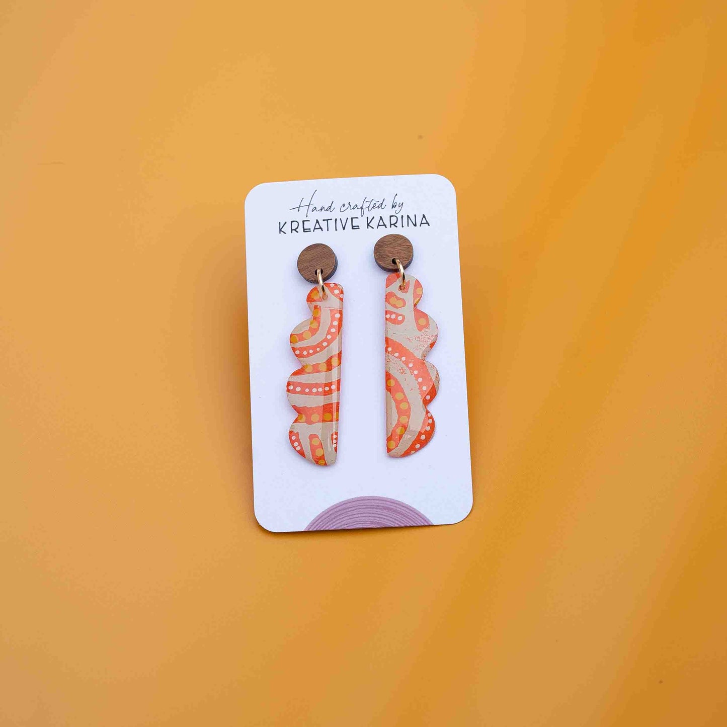 Hand Painted Resin Dangle Studs