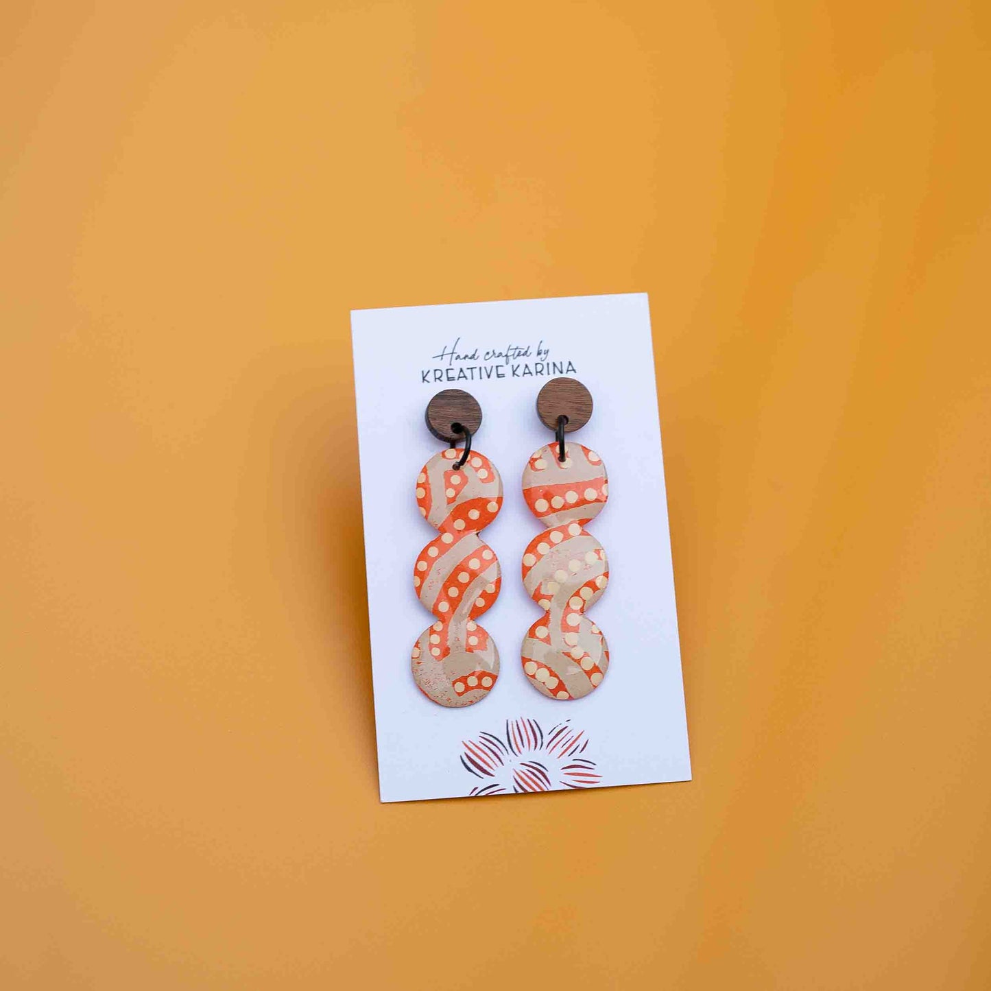 Hand Painted Resin Dangle Studs