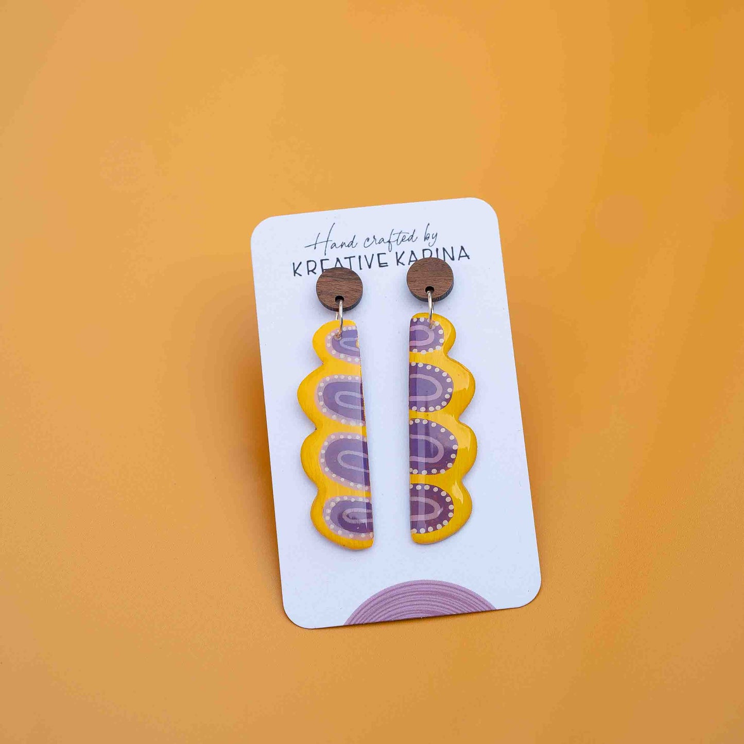 Hand Painted Resin Dangle Studs